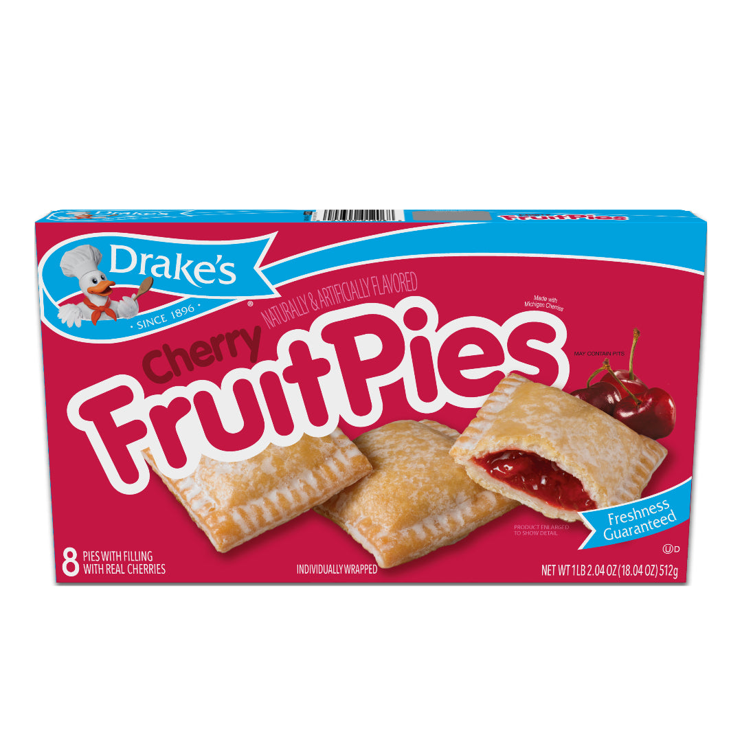 Drake's Cake Fruit Pies Cherry Carton Front