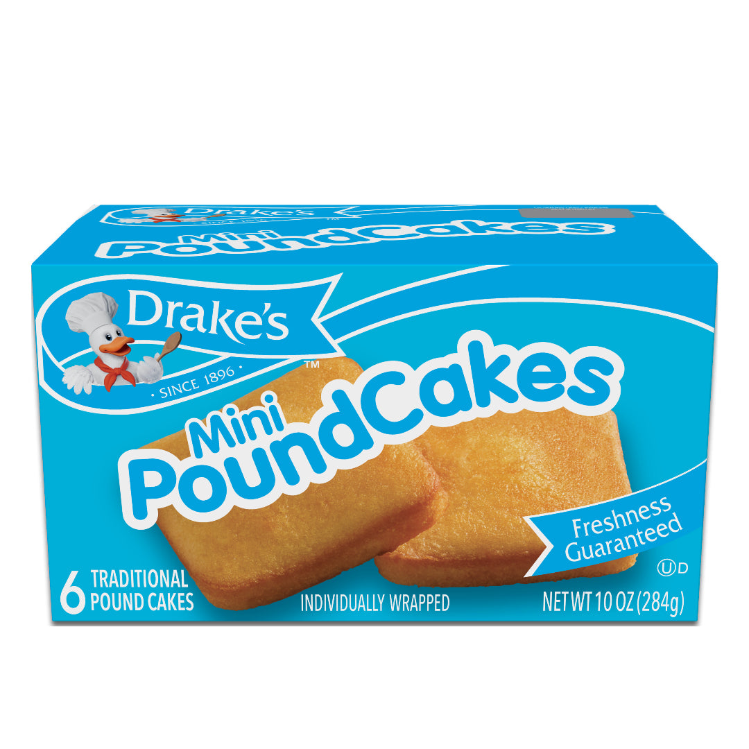 Drake's cake Mini Pound Cake carton front